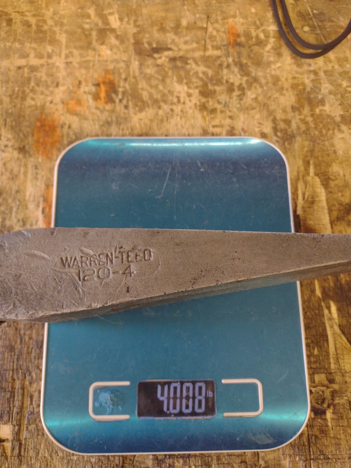 Vtg. Warren-Teed Steel Wood Splitting Wedge 4 lb Logging Tool Firewood Barn Find