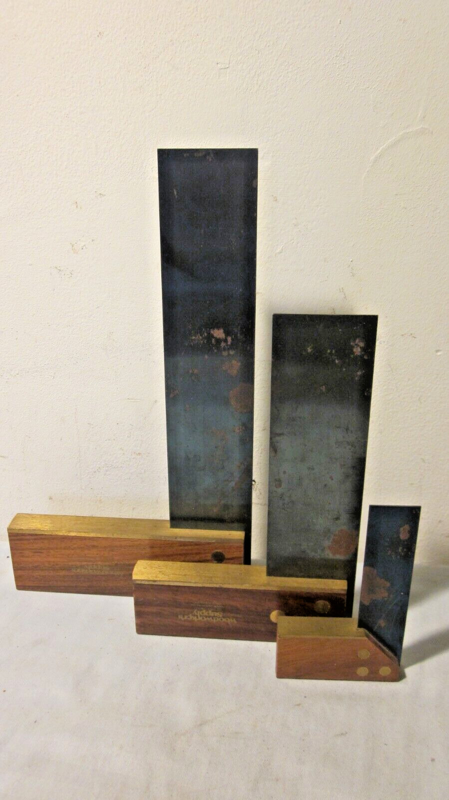 Set of 3 WOODWORKER’S Supply Made in England Brass Square
