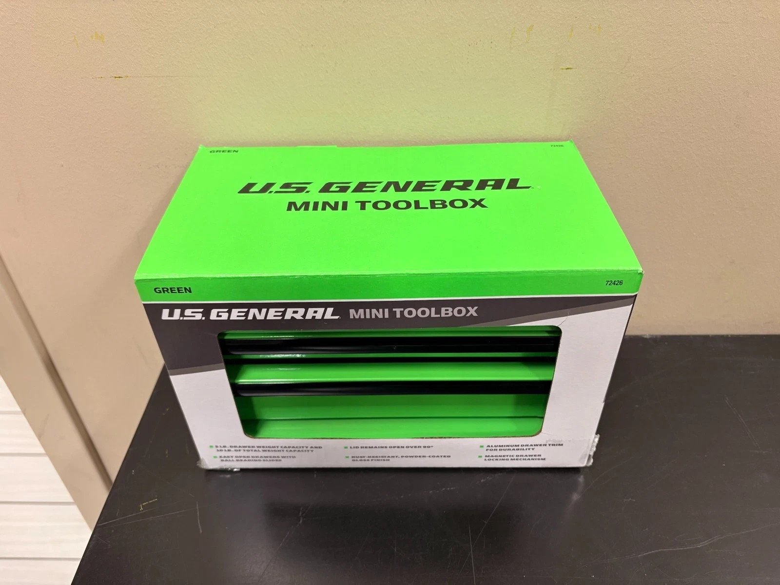 NEW U.S. GENERAL MINI TOOLBOX GREEN METAL GLOSS FREE SHIPPING