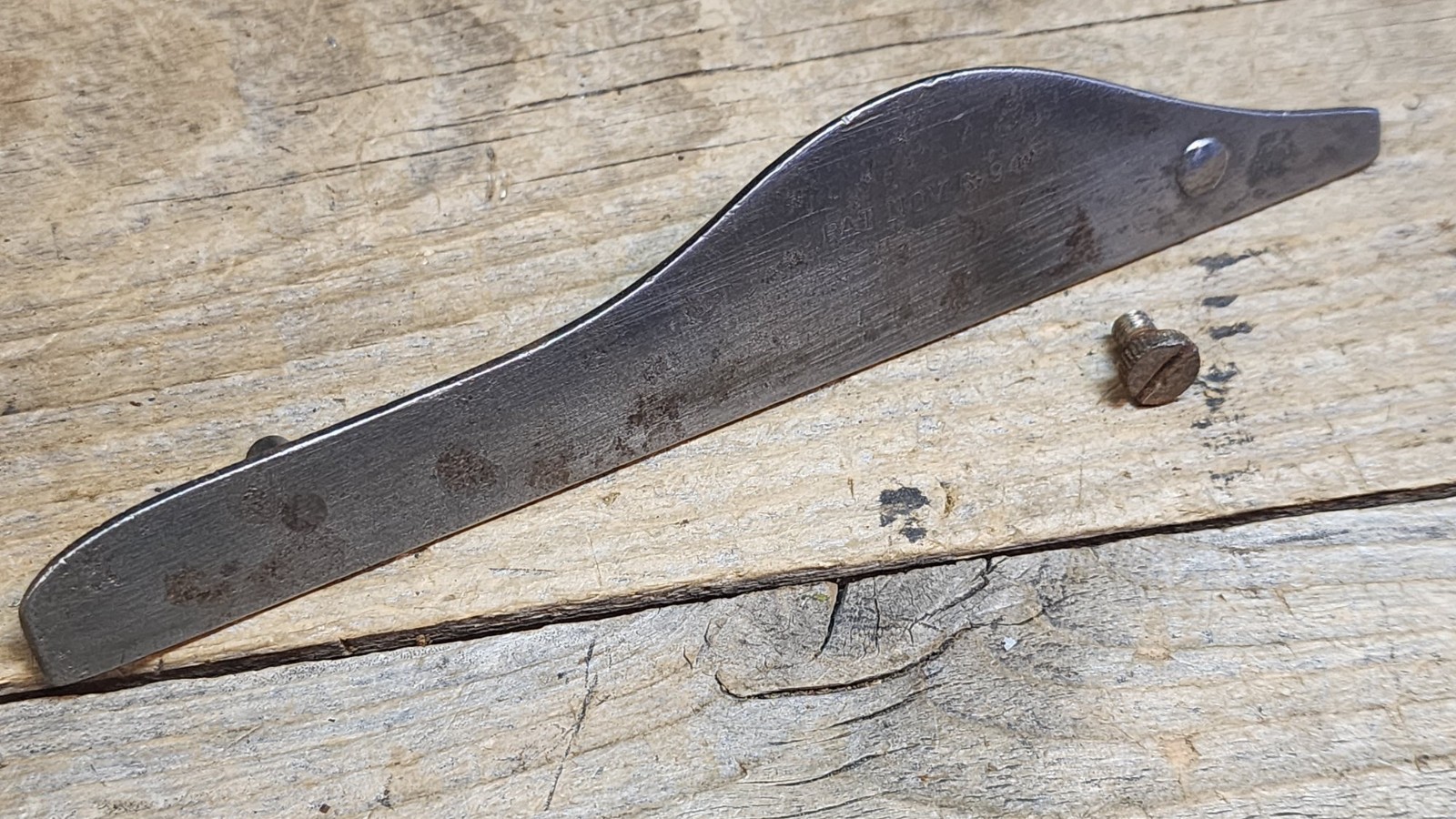 Orig. Removable Side Plate & Screw for Stanley No. 140 Block Plane 0226-004