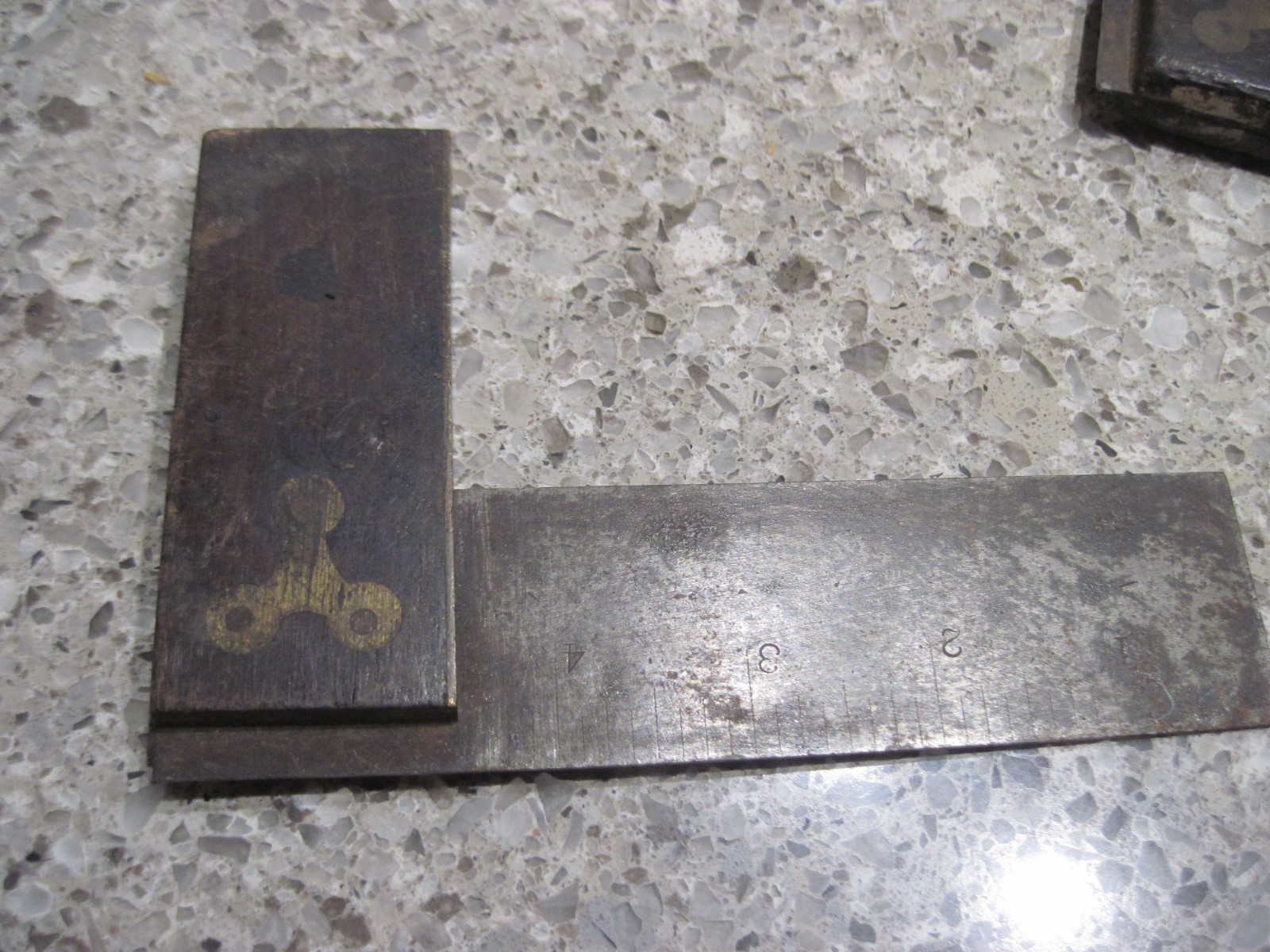 Vintage Carpenters Rosewood Try Square x2 with Brass Hardware 4-1/2″ & 7-1/2″