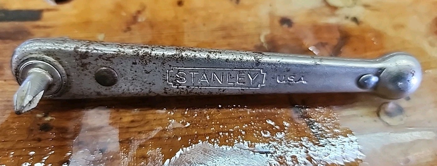Vintage Stanley Yankee No. 3412 Dual Head Phillips Ratchet Screwdriver USA