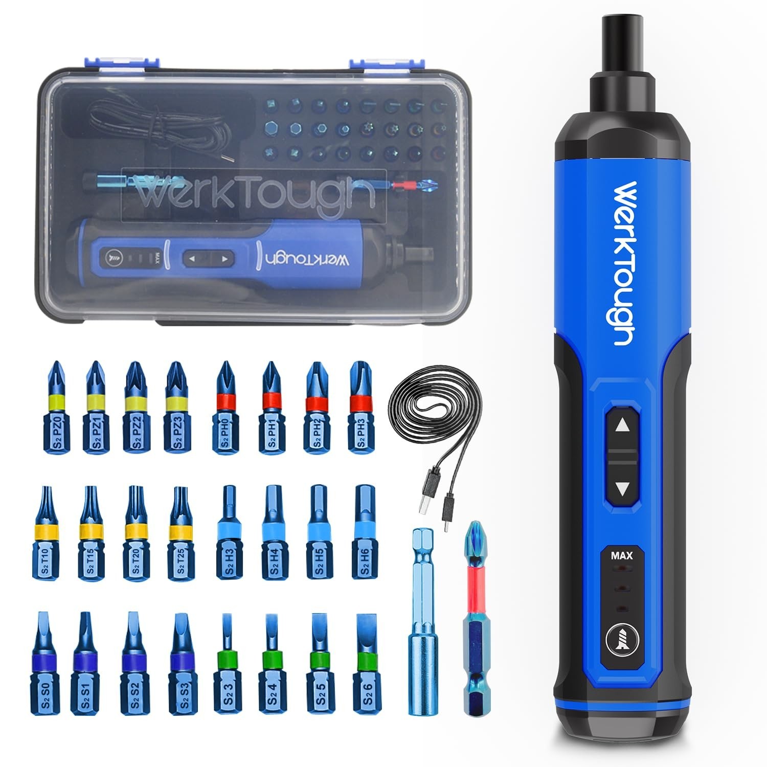 Werktough 4V Mini Electric Cordless Screwdriver with 3-Gear Torque 5Nm Power …