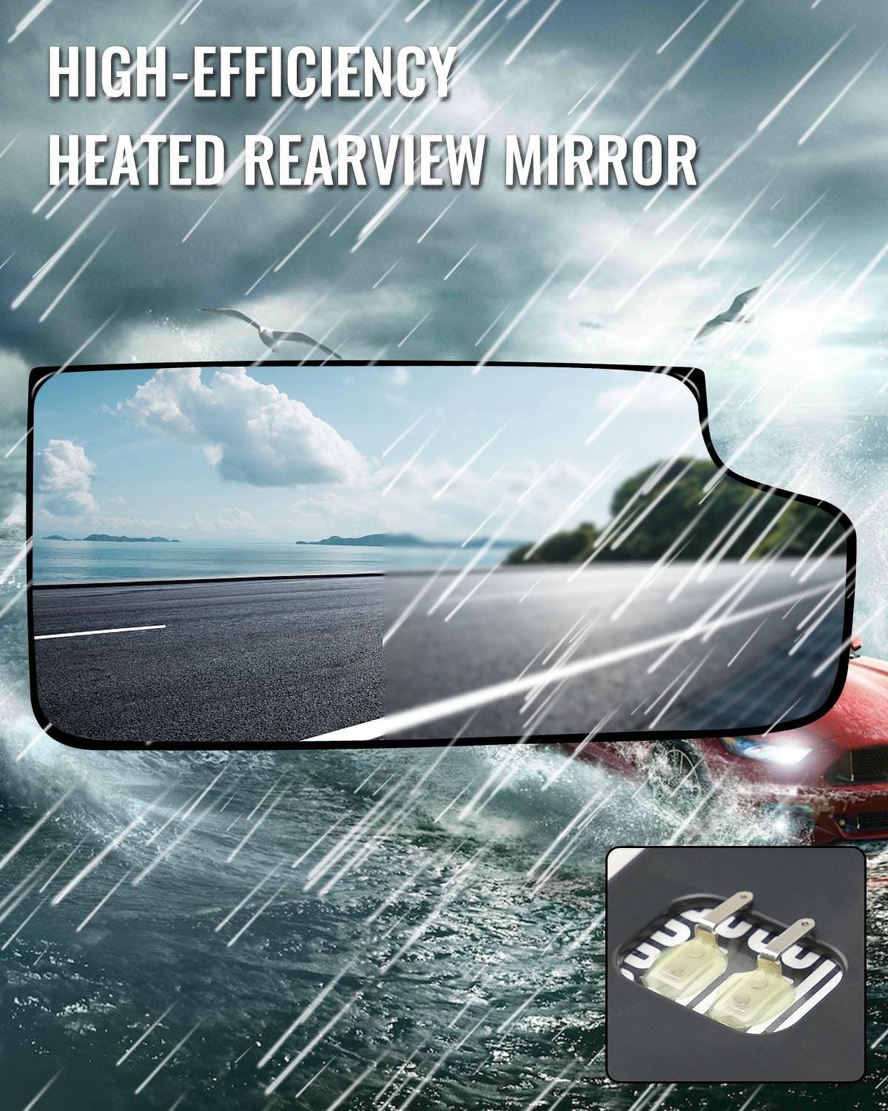 Passenger Side Lower Heated Mirror GlassFit for Chevy Silverado GMC Sierra 15…