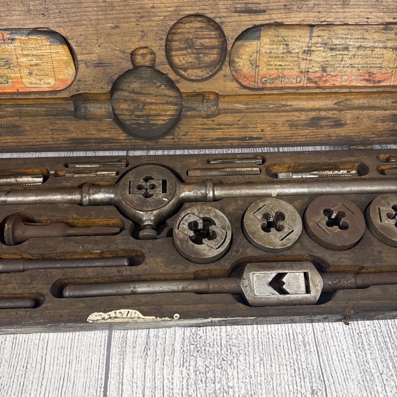 Antique Greenfield Co Little Giant Adjustable Tap & Die Set No 9 1/2 Rare 1800’s