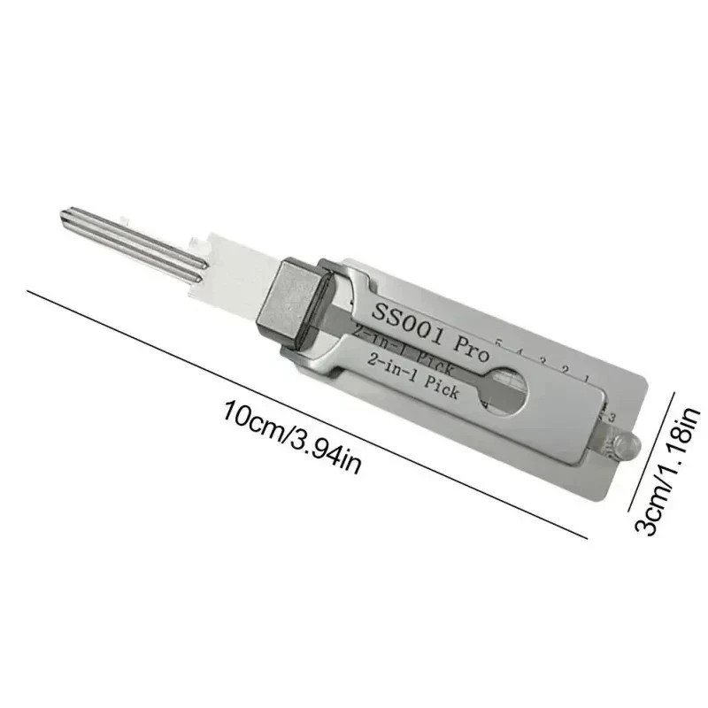 2-in-1 Stainless Steel Key Decoder Locksmith SS001 PRO Lock Repair Tools Kit 1PC