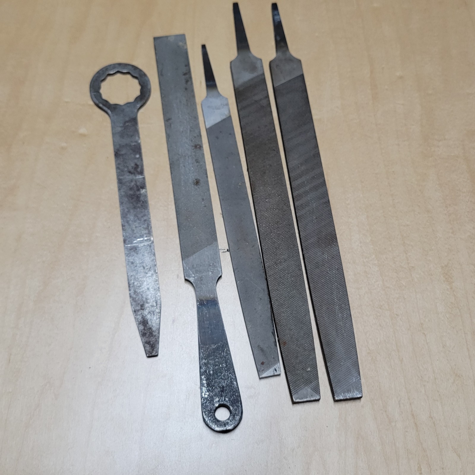 Lot Of 5 Vintage Nicholson & Lenox Hand Files Flat & Wrench. Used