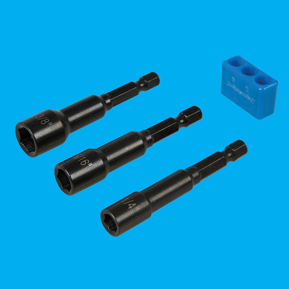 Magnetic Nut Driver Set 3piece 1/4″ Hex Drive 1/4″ – 3/8″ Vanadium Steel