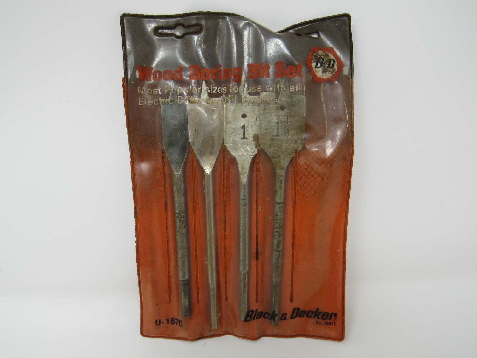 Black & Decker Wood Boring Drill Bits Set of 4 U-1670 Vintage