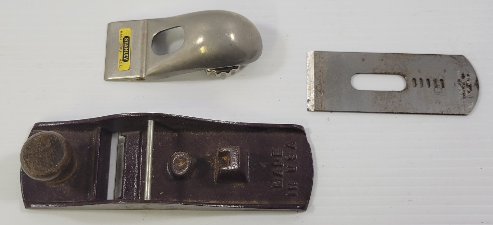 C) Vintage Stanley C255 Block Hand Plane Woodworking Tool Made in the USA
