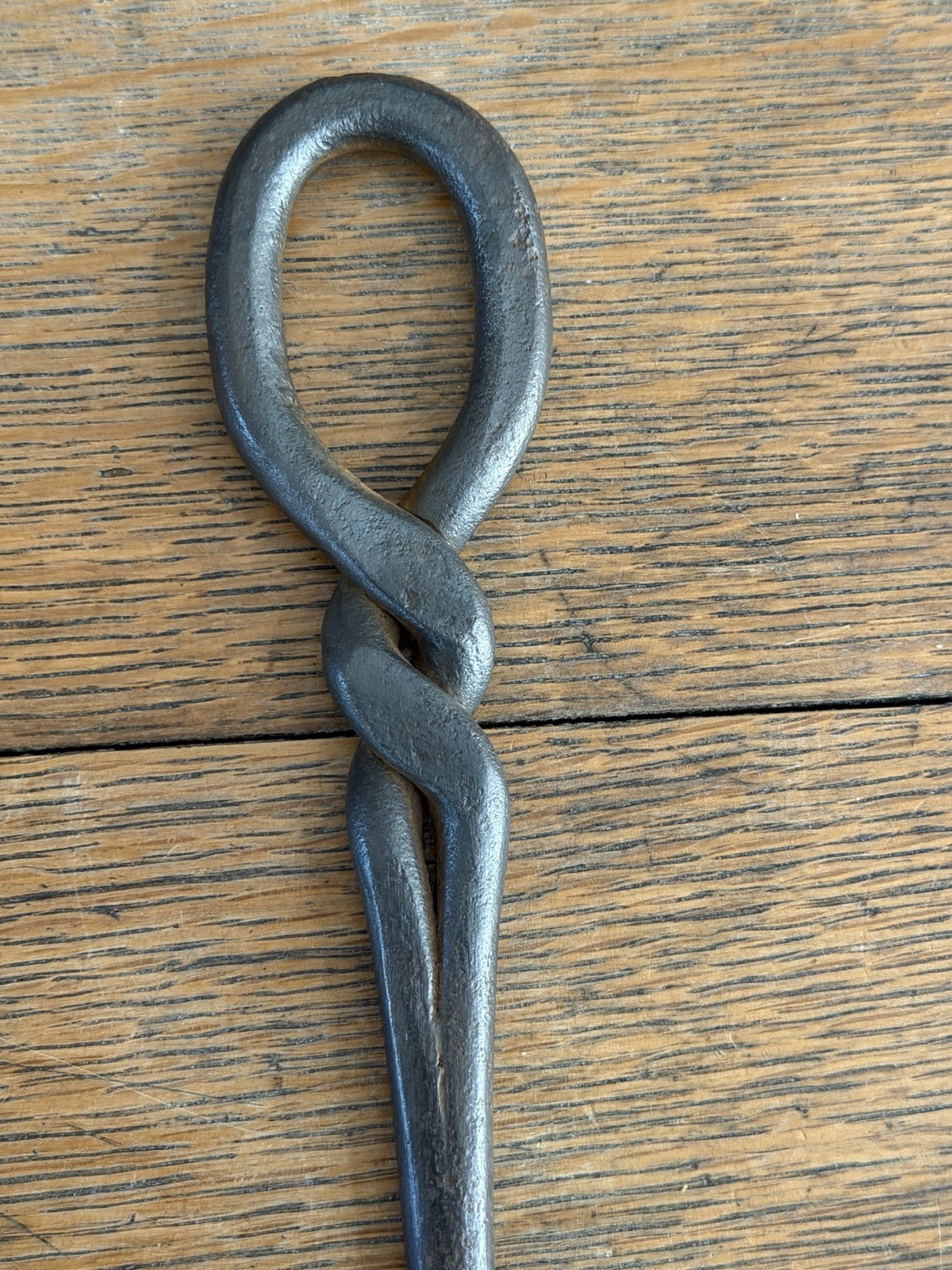 Vintage Hand Forged Blacksmith Flathead Screwdriver Twisted Iron Tool 10″