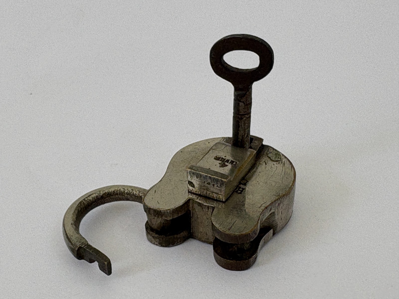 Vintage Brass Padlock with Key Vintage Indian Handmade Collectible Hoppes&Co