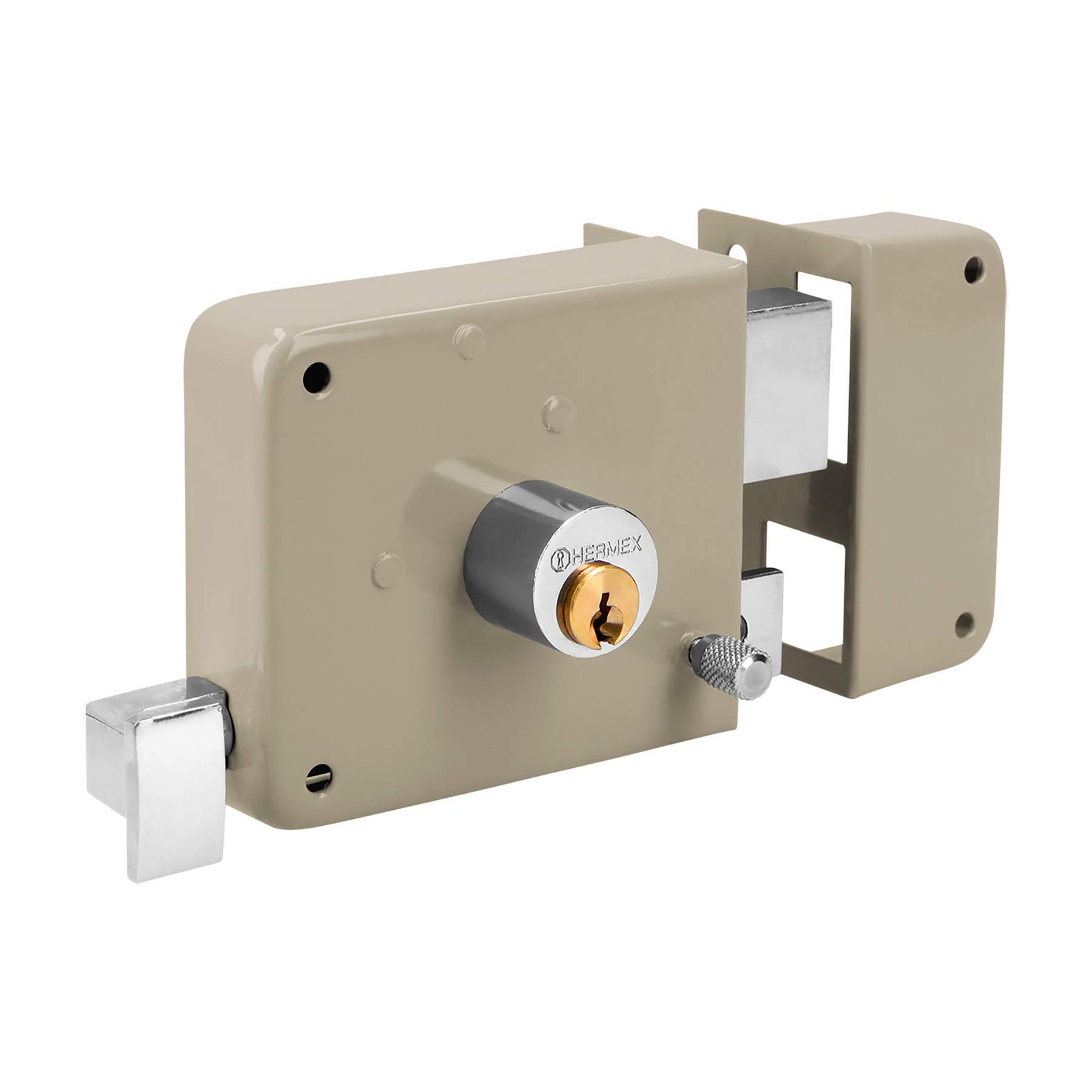 Truper 43583 / CS-70DB – Right Rim, Deadbolt Rim Door Lock Set, Standard Gray