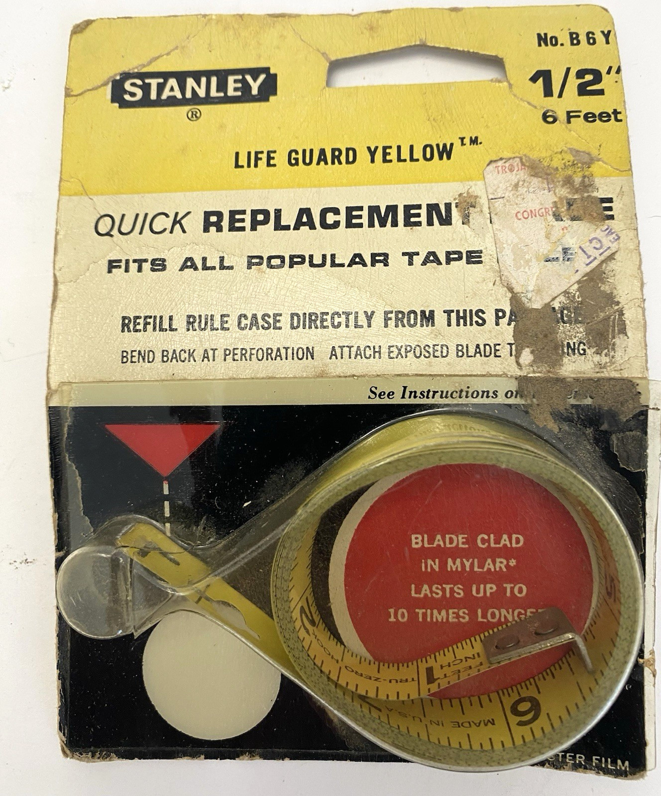 STANLEY 32-205 B6Y 1/2″ x 6′ Replacement Rule Blade Yellow NOS Made in USA