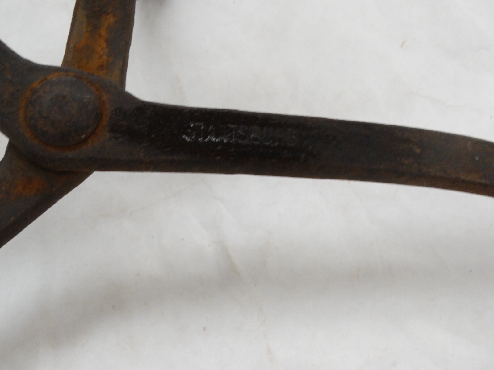 Vintage Antique STAATSBURG USA Made Iron 15″ Long Ice Tongs