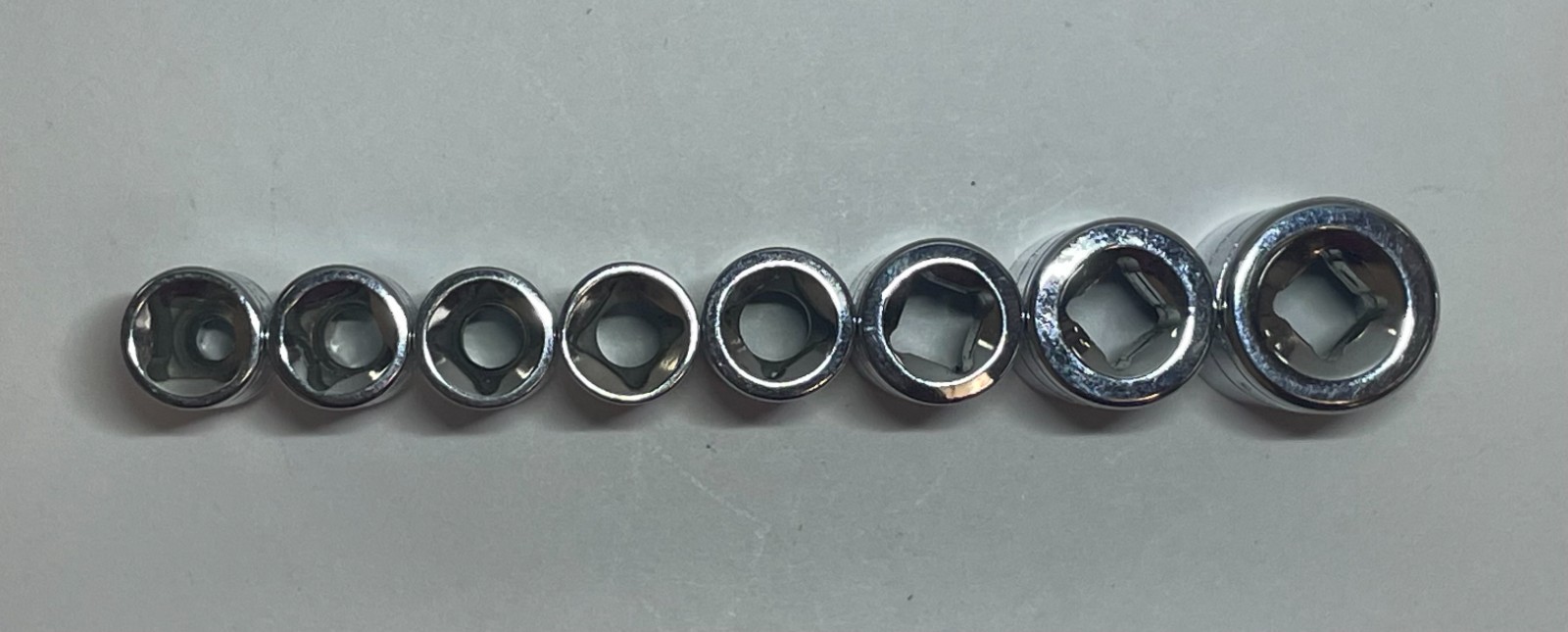 Power Torque Sockets – Set of 8 – 1/4″ Drive – 6 Point – Ranging 3/16 to 1/2
