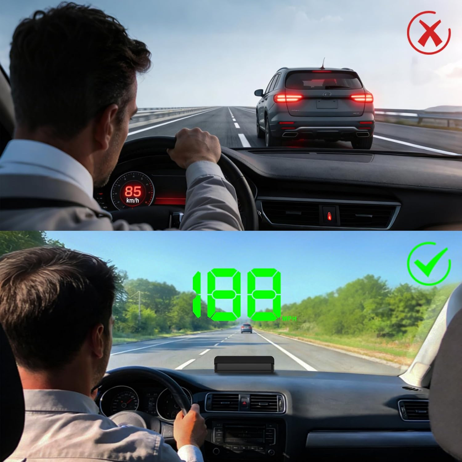 Heads up Display for Cars,Car HUD,Head up Display for Car,Digital GPS HUD Spe…