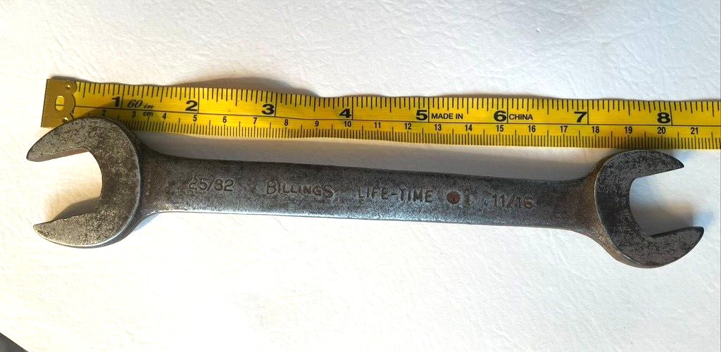 Billings wrench vintage 11/16 and 25/32 double open end L1029 made in USA