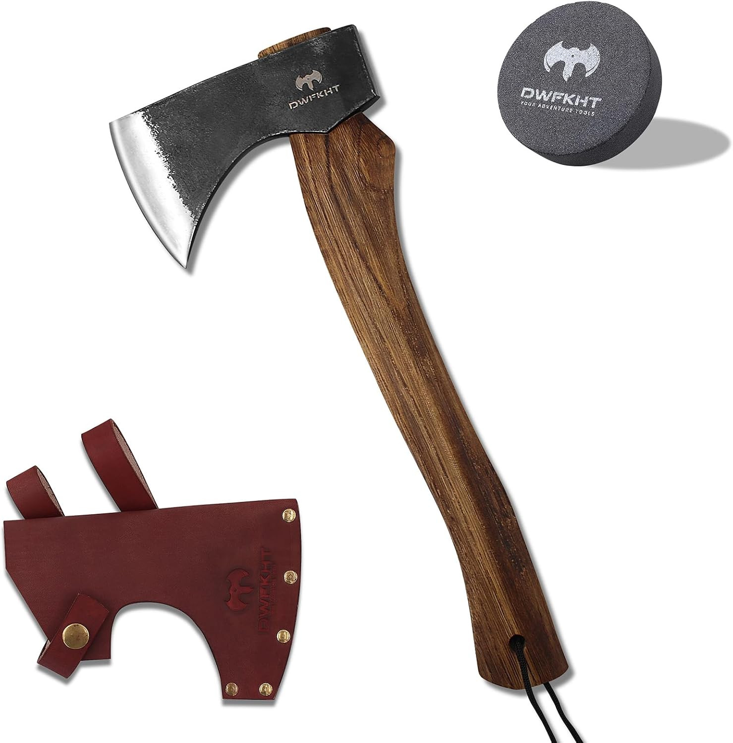15.7″ Hatchet, Camping Hatchet, Hand-Forged Axe with Sheath for Wood Chopping, S