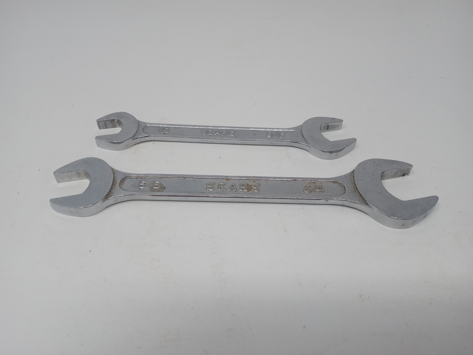 2 – Vintage Sears Open End Wrenches 1 is 3/4″ and 5/8″ 1 is 9/16″ and 1/2″ Japan