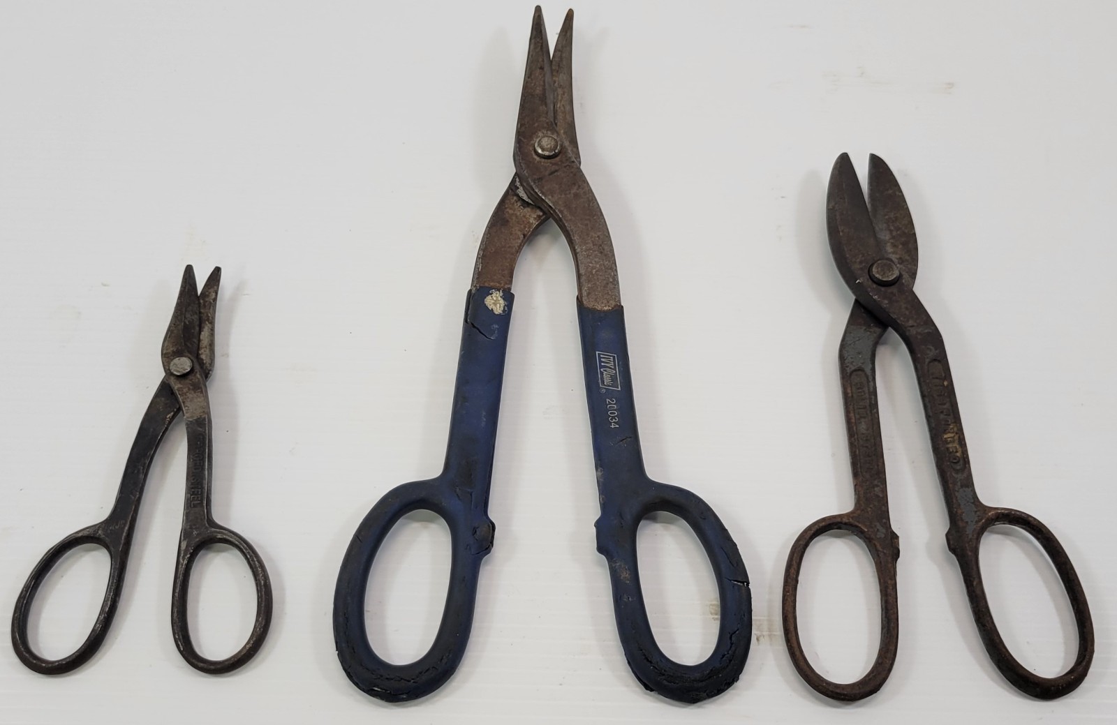 *J2) Vintage Mixed Lot of 3 Shears Metal Tin Snips Scissors Wiss Ivy Classic
