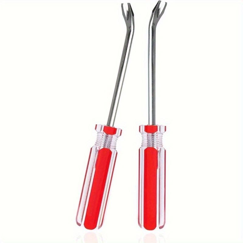 Upholstery Staple Remover Tool V-tip Nail & Rivet Puller with Red Transparent Ha