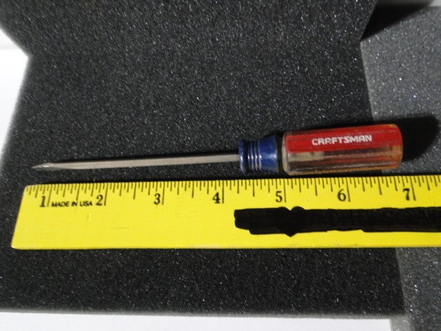Vintage Craftsman 1/8 Screwdriver #41589-L-WF Clear/Red/Blue Handle Trim USA