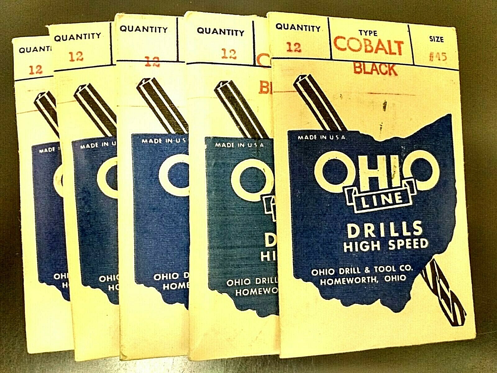60 PC #45 Cobalt Black Oxide Finish Jobbers L. Drill Bit (NEW)