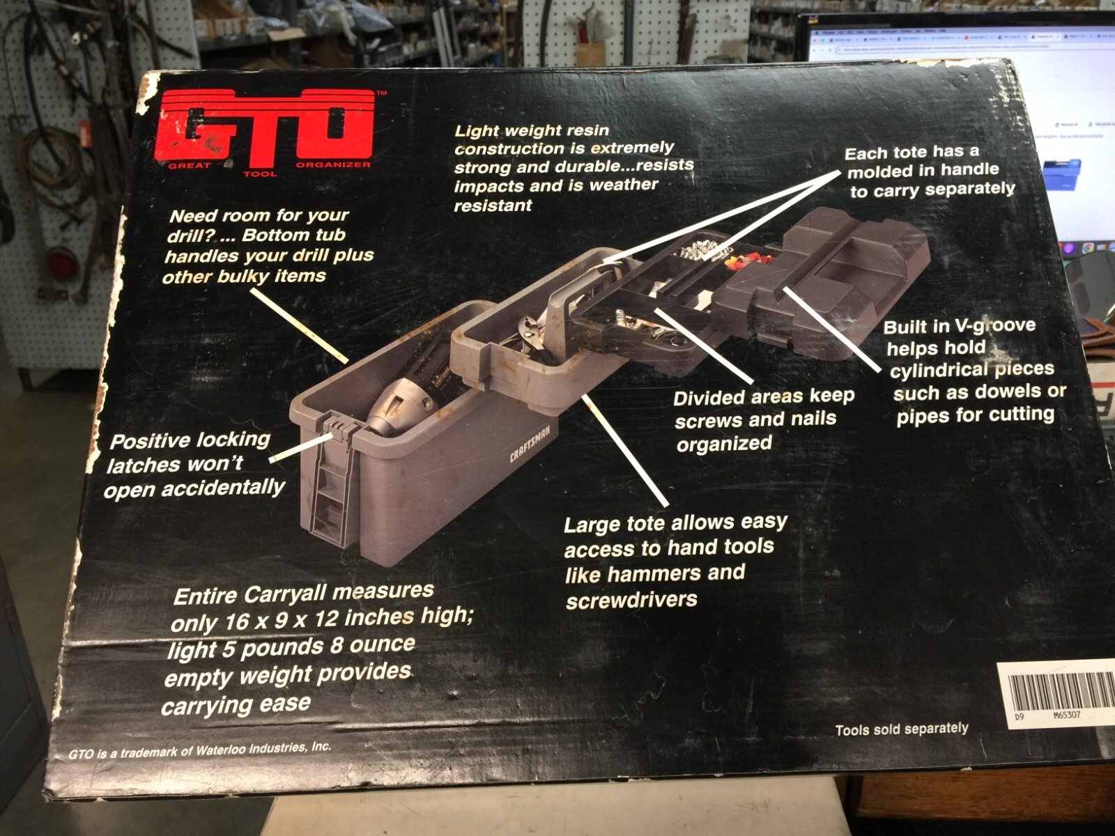 NOS Craftsman Compact Carryall Tool Storage Box Chest GTO Sealed box free shipp