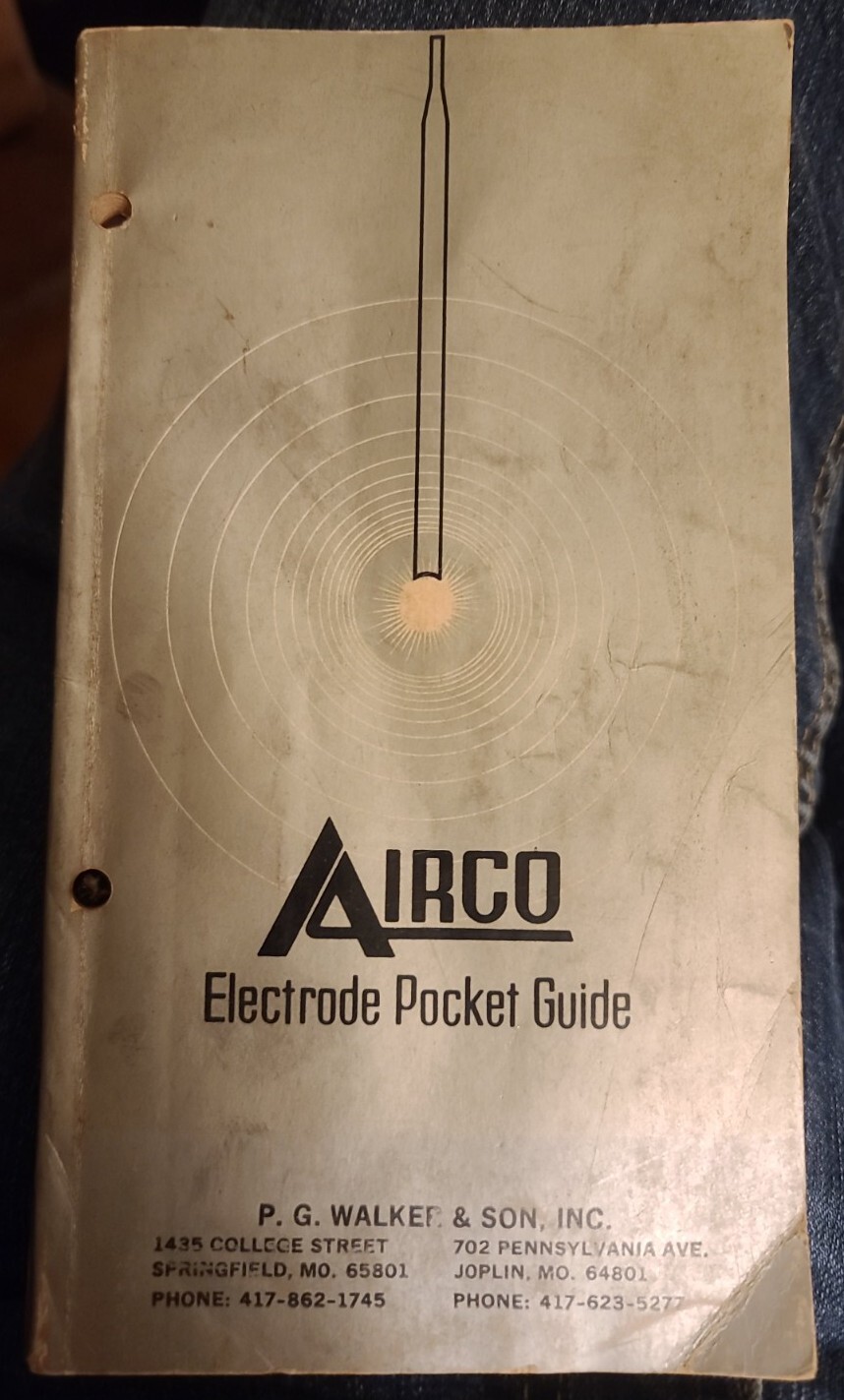 AIRCO WELDING PRODUCTS ELECTRODE POCKET GUIDE BOOK CATALOG 1318 ADC -1107