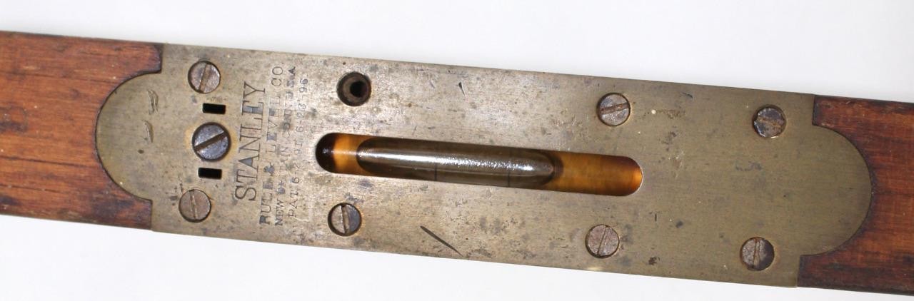 Late 19th Century 24” Stanley Rule & Level Co. Wood & Brass Carpenters Level