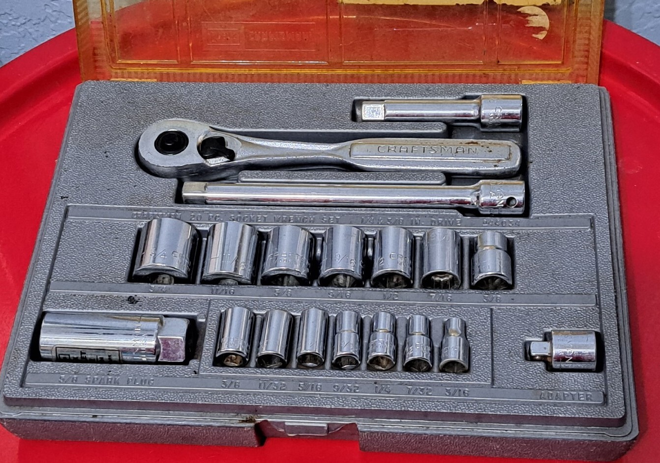 CRAFTSMAN -V- METRIC 3/8″ 1/4″ Dr Socket Wrench Set 9 44032 (20peace)USA