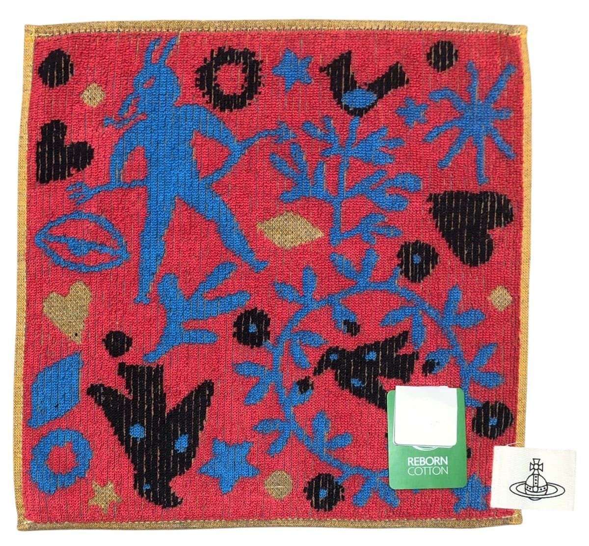 Vivienne Westwood Hand Towel Mini Cotton 26cm x 26cm Red Used
