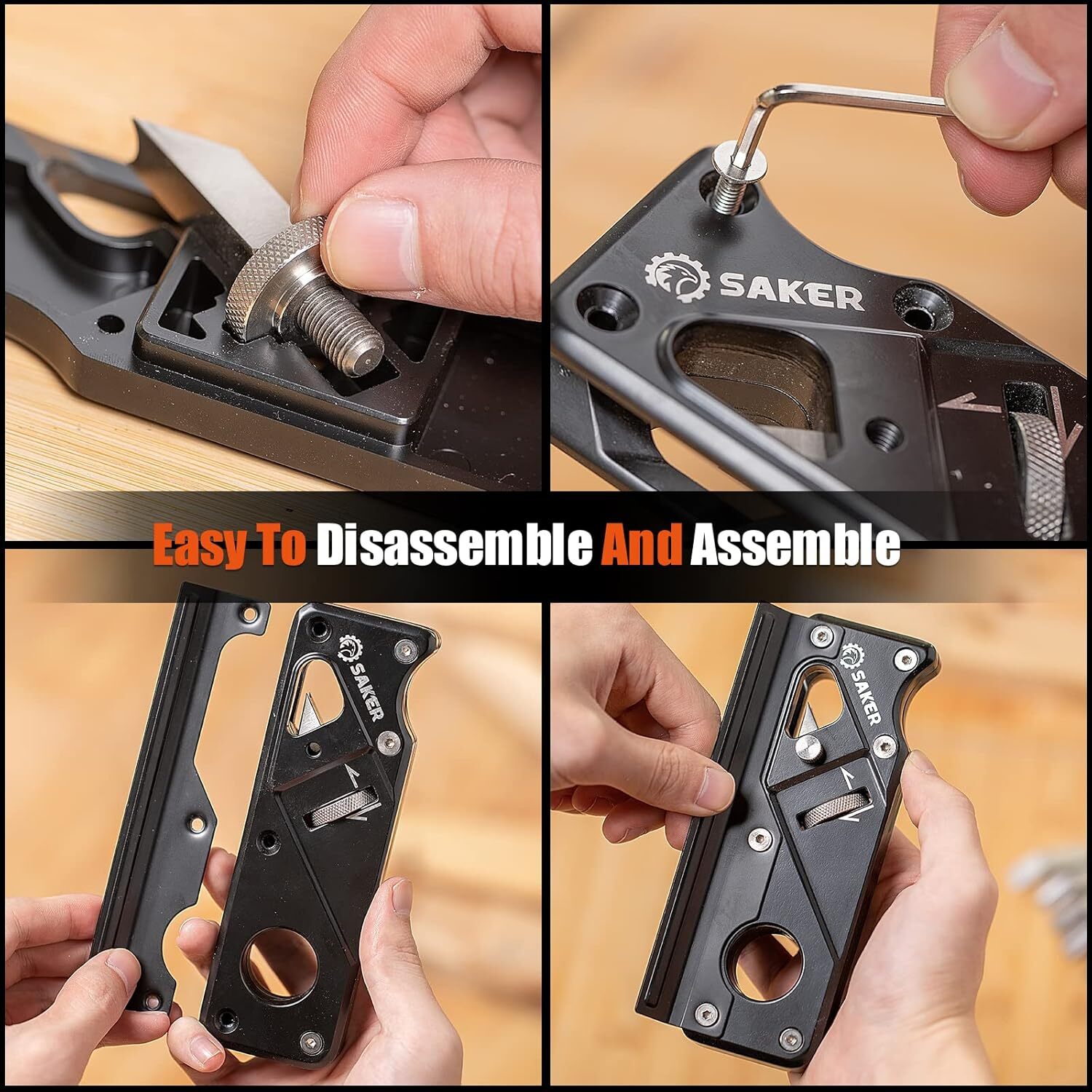 Saker Chamfer Plane 6 Cutter Heads Adjustable Depth Easy Operation Wood Trimming