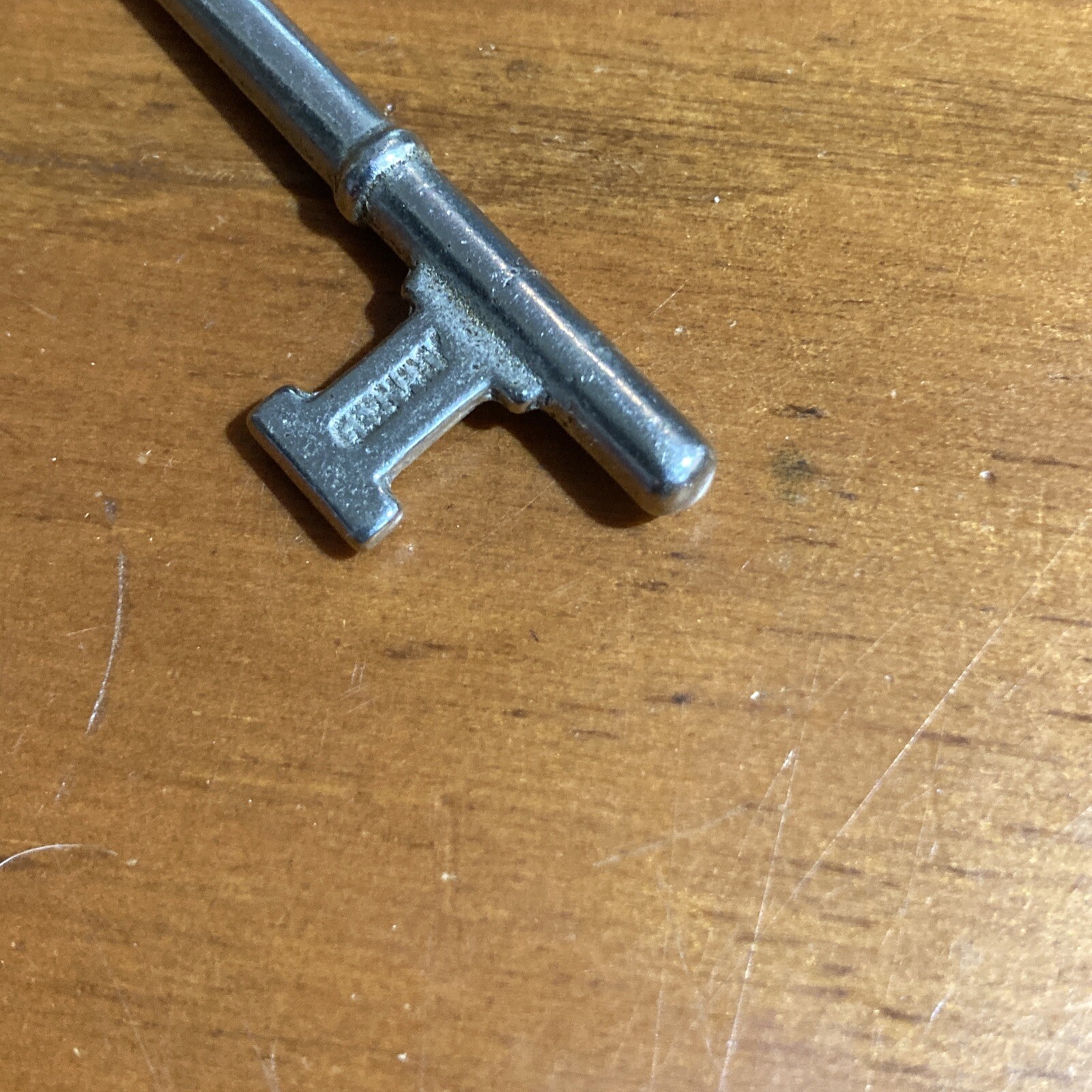 Vintage Jeco Made in Germany Skeleton Key 3” Long Silver Tone