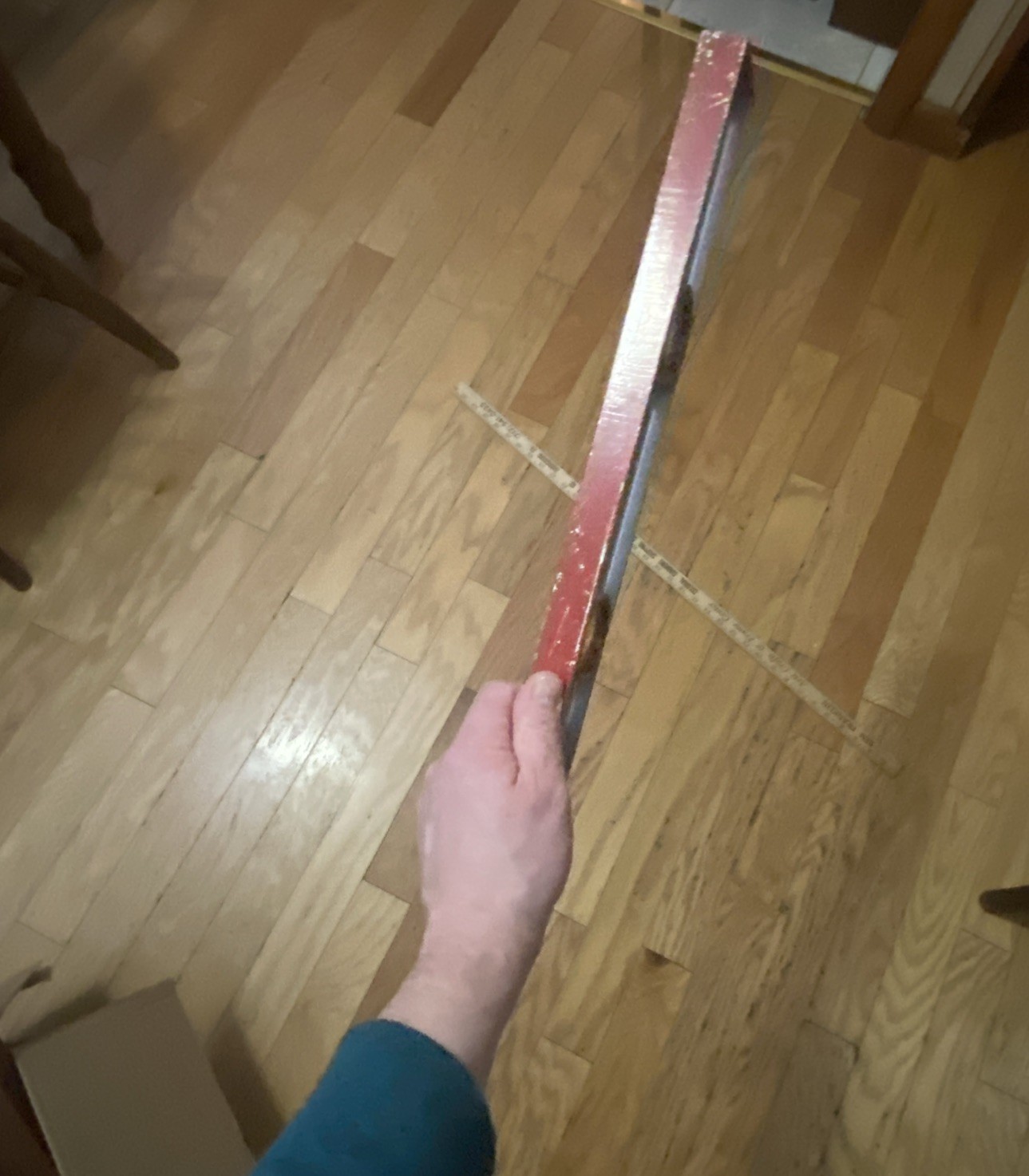 VINTAGE Cast Aluminum 24” Exact HandyLevel No. A24 Level Tool Carpentry Red USA
