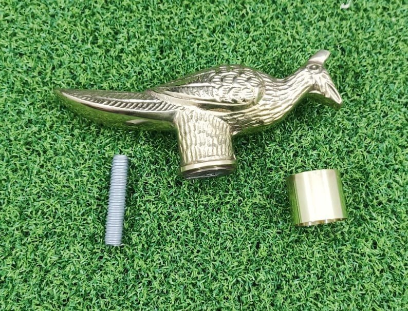 Engraved Peacock Brass Walking Cane Handle Vintage Style For Stick