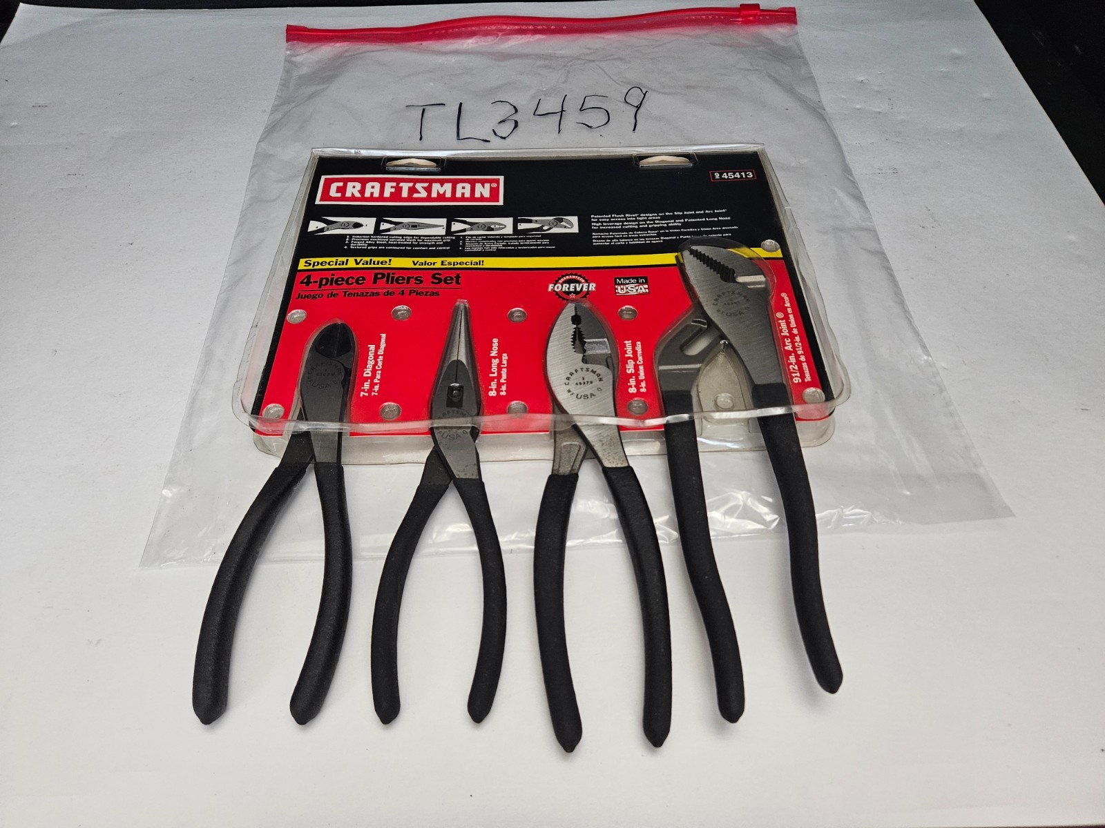 VTG CRAFTSMAN #45413 4 PC PLIERS SET USA IN ORIGINAL PACKAGING (TL3459)