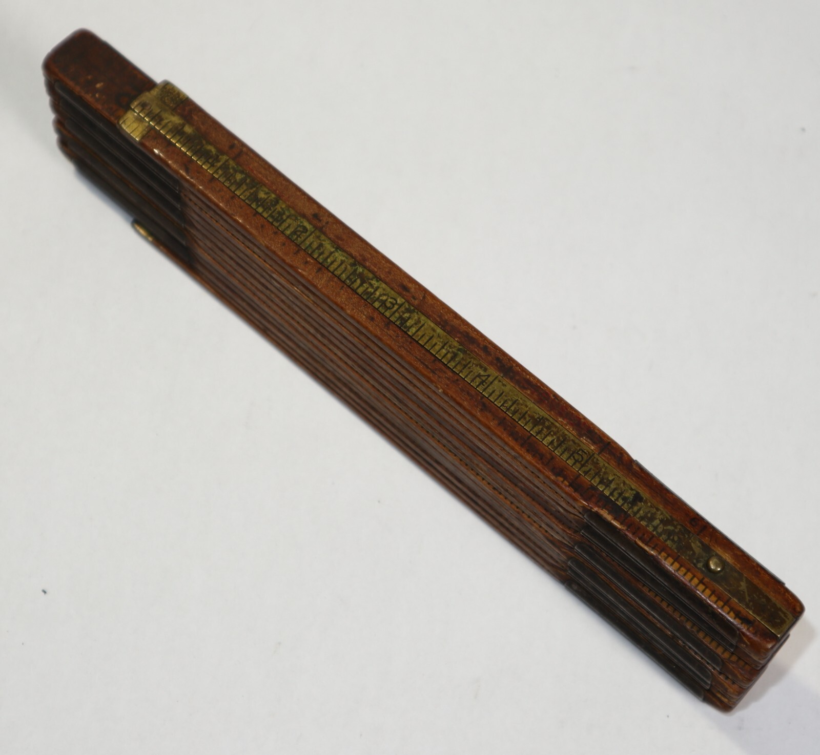 Vintage 212Tb Lufkin Charles Zelnic Wood Steel & Brass 72″ Jointed Folding Ruler