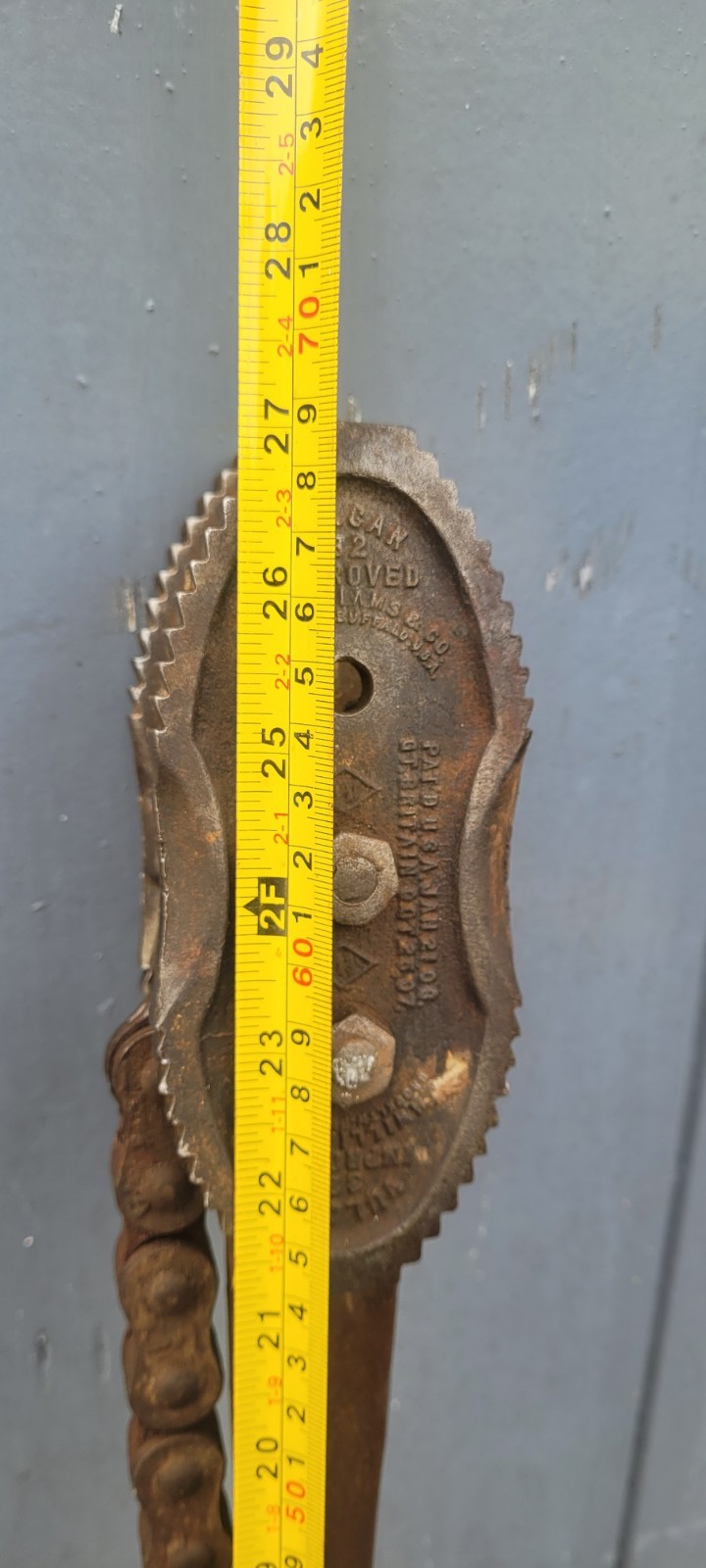 Vulcan No 32 Vintage Pipe Wrench Chain Wrench Tong USA H/D Collectable Tool