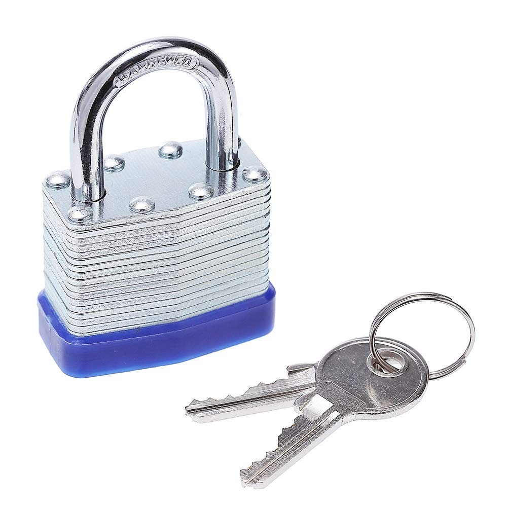 Laminated Steel Key Lock, 1-9/16 in. Wide Body, 2 Padlocks Keyed Alike