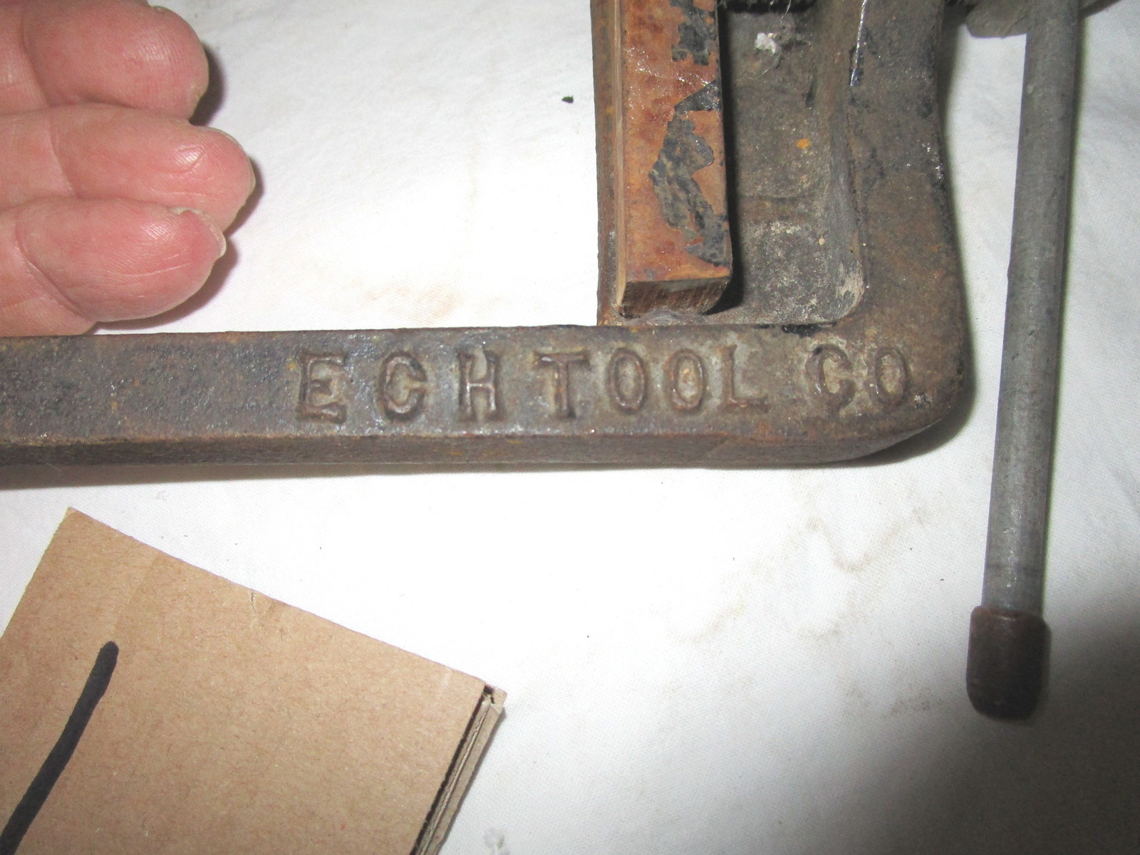 Vintage ECH Tool Co. cast iron 90 degree ceramic tile holding vise tool vise