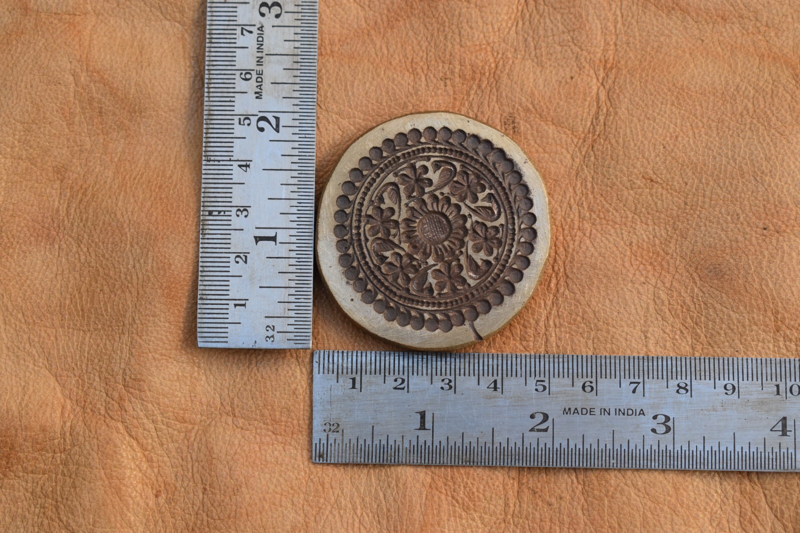 Vintage Rare Old Bronze Flower Pendant Design Jeweler Die Mold Seal Stamp