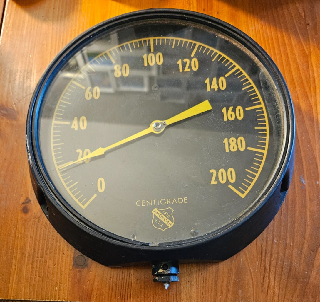 ASHCROFT 200 PSI Pressure Gauge Centrigrade Antique 10 inch