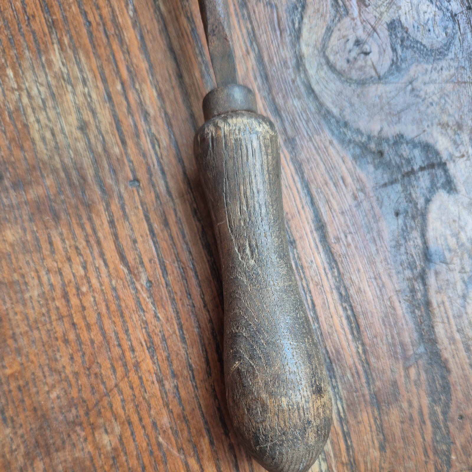 Antique Blacksmith Soldering Iron /copper head ,steel /Wooden Handle Tool
