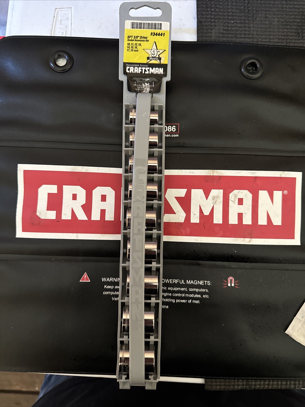 Sears Craftsman USA Metric Socket Set 6 pt 3/8″ Drive 9 pc 10mm-18mm 34441 Nos