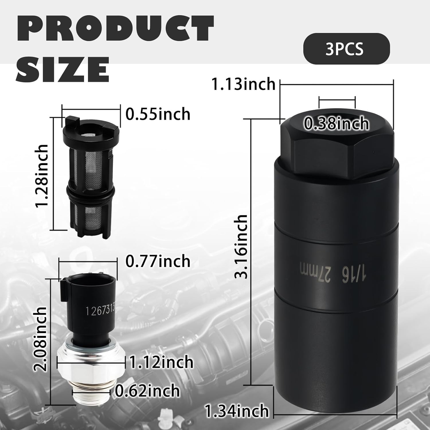 Car Oil Pressure Sensor Replace OEM 12673134,Oil Pressure Switch Socket & Oil Pr