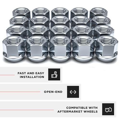 791304-1SAM Chrome 1/2″-20 Open End Bulge Acorn Lug Nut Kit with Wheel Locks,