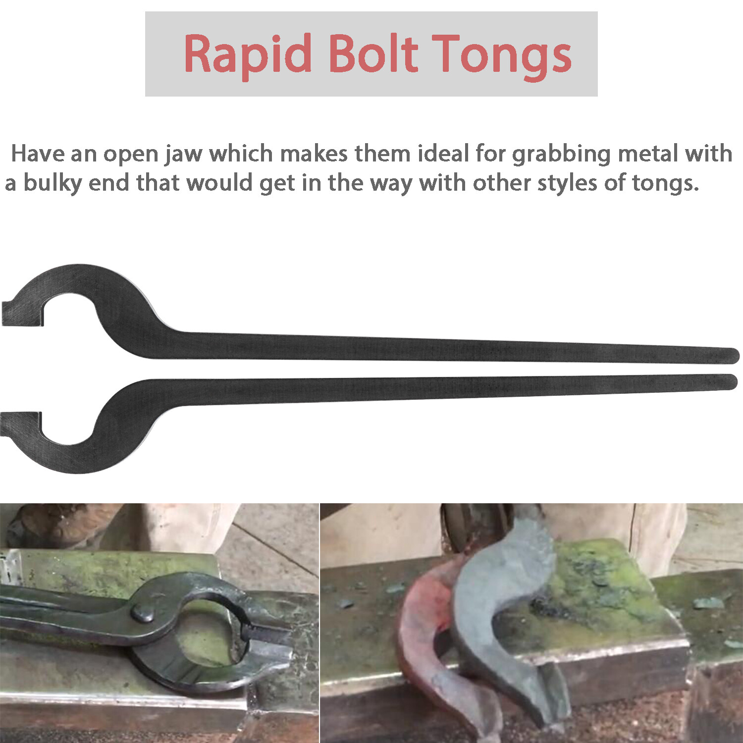 5 Types of Rapid Tongs Bundle Set with Rivets DIY For Beginner or Blacksmith