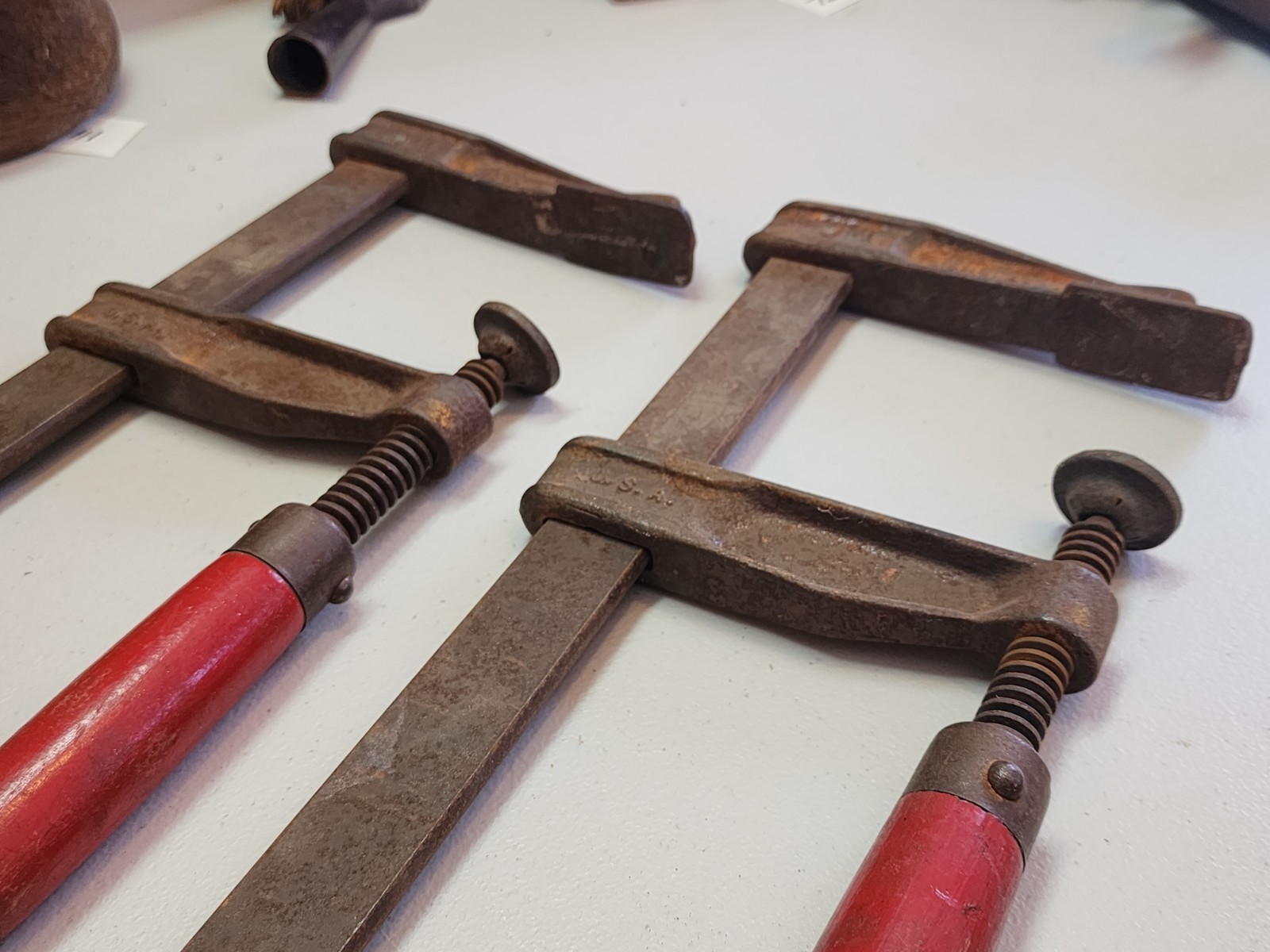 Pair of Vtg WETZLER CLAMP CO., NY, USA Sliding Bar Clamp No. 412, 12″ Open